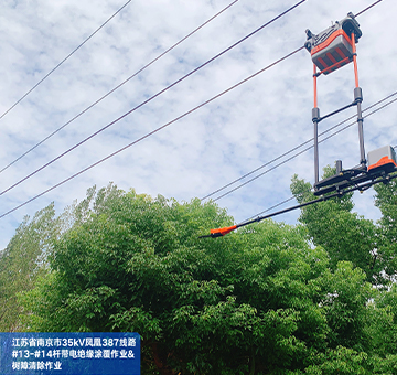 江蘇南京：登塔防墜系統、樹障帶電清除機器人、帶電絕緣涂覆機器人齊上場