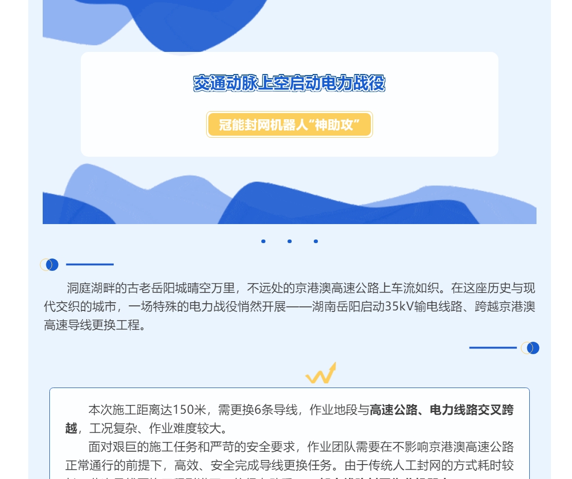 交通動脈上空啟動電力戰役，冠能封網機器人“神助攻”